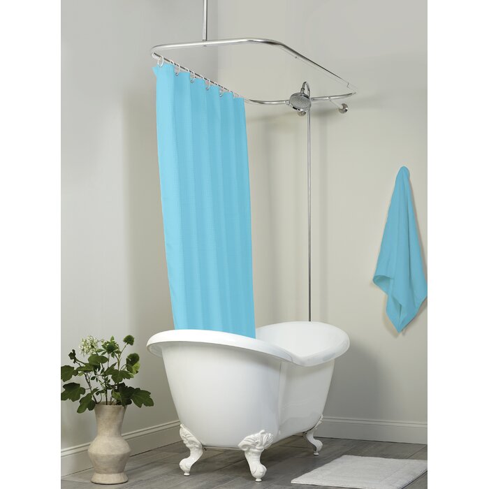 Zenna Home 70 57 D Shaped Fixed Shower Curtain Rod Reviews Wayfair   70.57'' D Shaped Fixed Shower Curtain Rod 